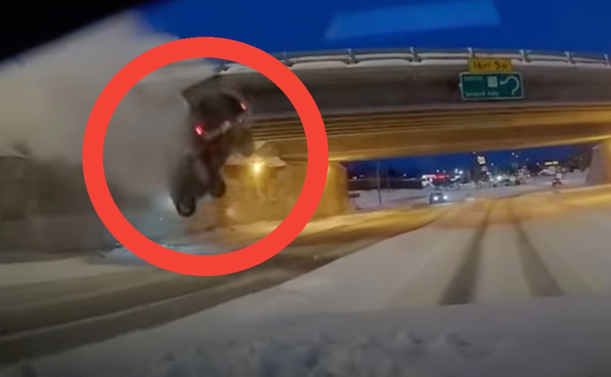 VIDEO: Pickup Driver Miraculously Survives Flying Off Overpass in Alaska